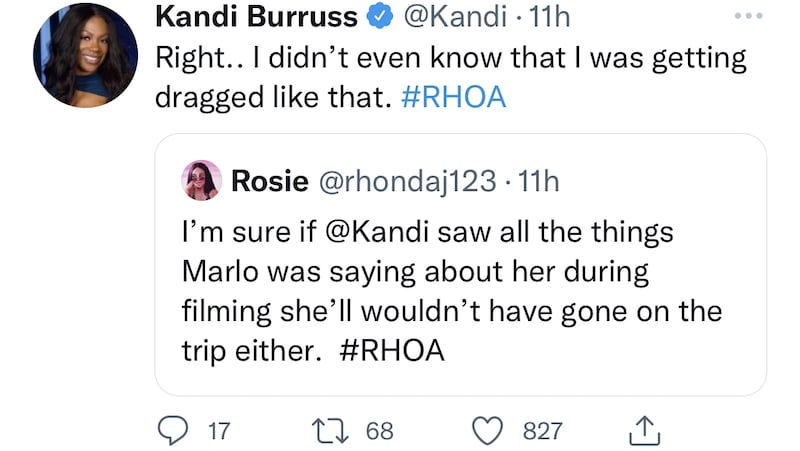 Kandi Burruss Didn't Know Marlo Was Dragging Her on RHOA