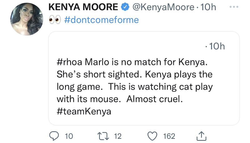 RHOA Kenya Moore Claims Marlo Hampton is No Match for Her