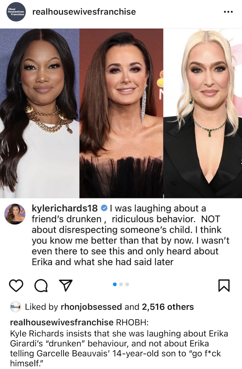 RHOBH Kyle Richards Explains Why She Laughed About Erika Cussing at Garcelle's Son