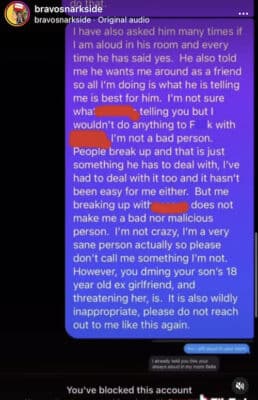 Brandi Glanville Slams Son's Ex GF in Leaked Text Messages