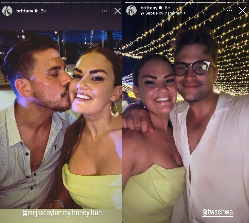 Vanderpump Rules Brittany Cartwright With Jax and Schwartz at Scheana Shay Wedding