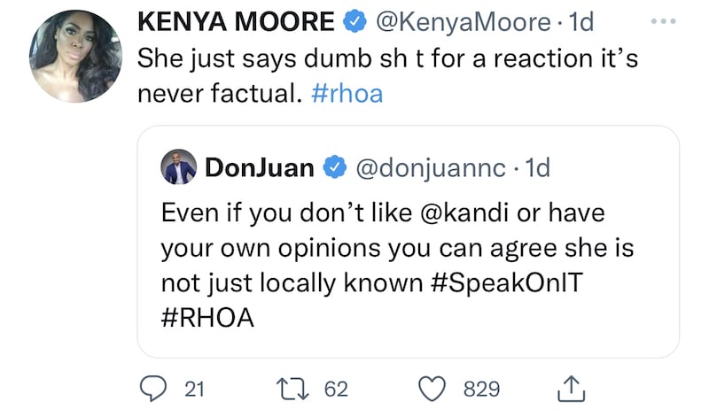 RHOA Kenya Moore Says Marlo Says Dumb Stuff for a Reaction