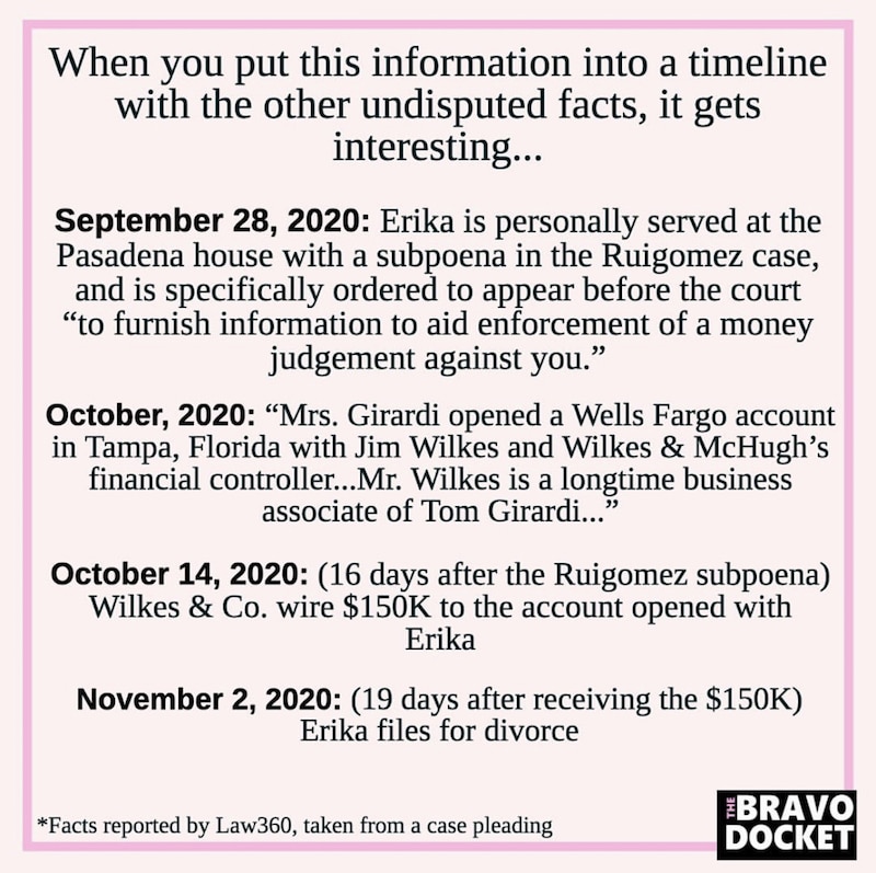 RHOBH Erika Jayne Legal Timeline