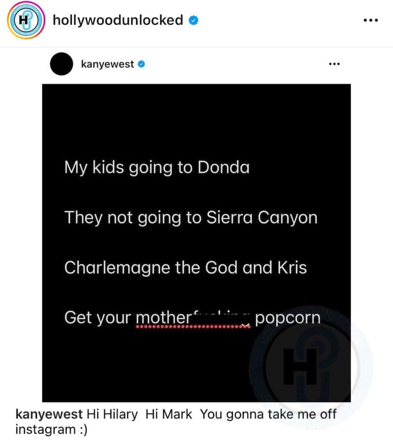 Kanye West Doesn't Want Kids Going to Sierra Canyon School