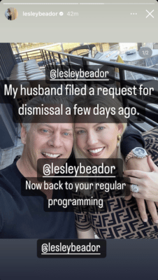 RHOC: David Beador's Wife Lesley Claims He Dismissed Divorce