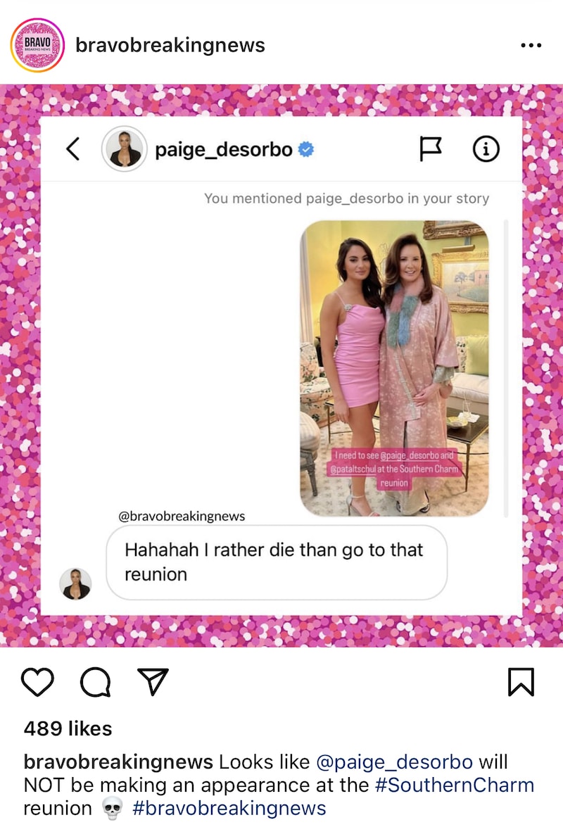 Paige DeSorbo Confirms She Did Not Attend Southern Charm Reunion