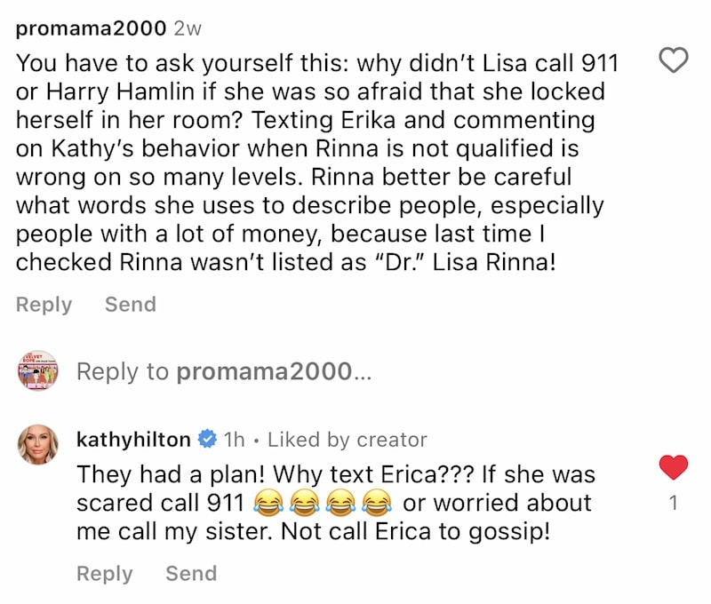 RHOBH Kathy Hilton Accuses Rinna and Erika of Planned Take Down