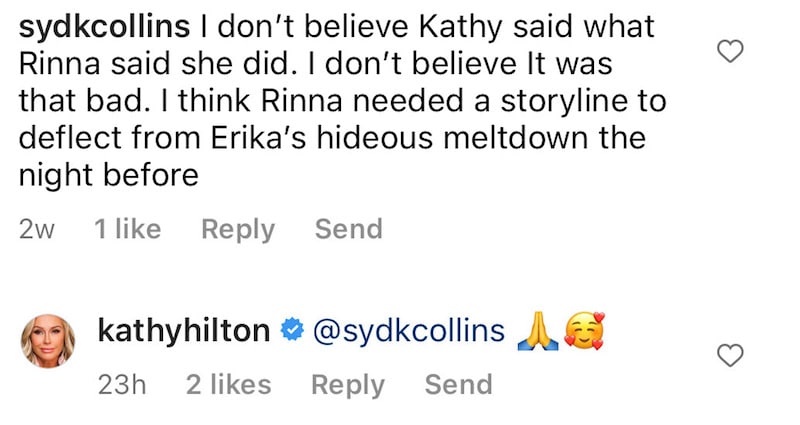 RHOBH Kathy Hilton Agrees Rinna and Erika Were Trying to Deflect