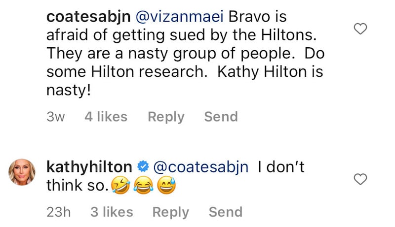 RHOBH Kathy Hilton Claps Back at Claims of Having a Nasty Family