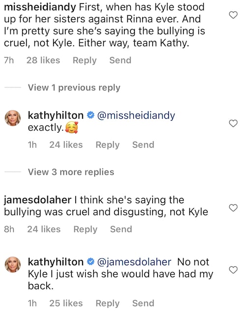 RHOBH Kathy Hilton Wishes Kyle Had Her Back Amid Aspen Drama