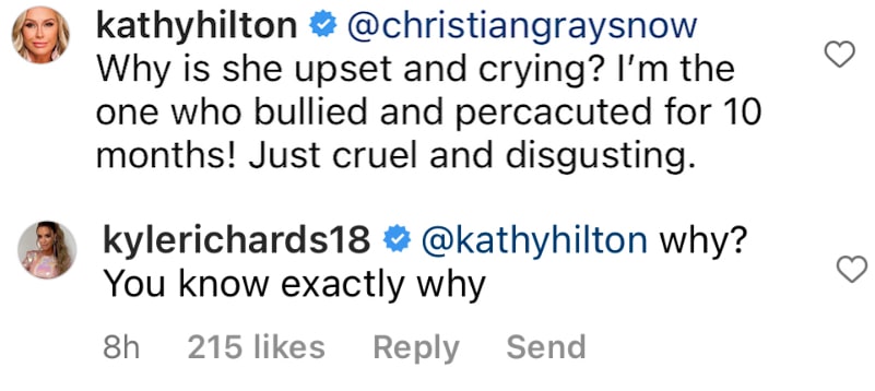 RHOBH Kyle Richards Tells Kathy She Knows Why She Was Upset and Crying