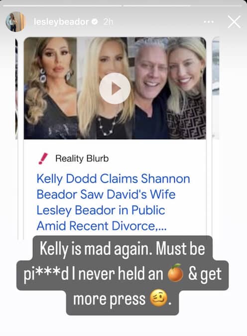 RHOC Lesley Beador Claims She Gets More Press Than Kelly Dodd