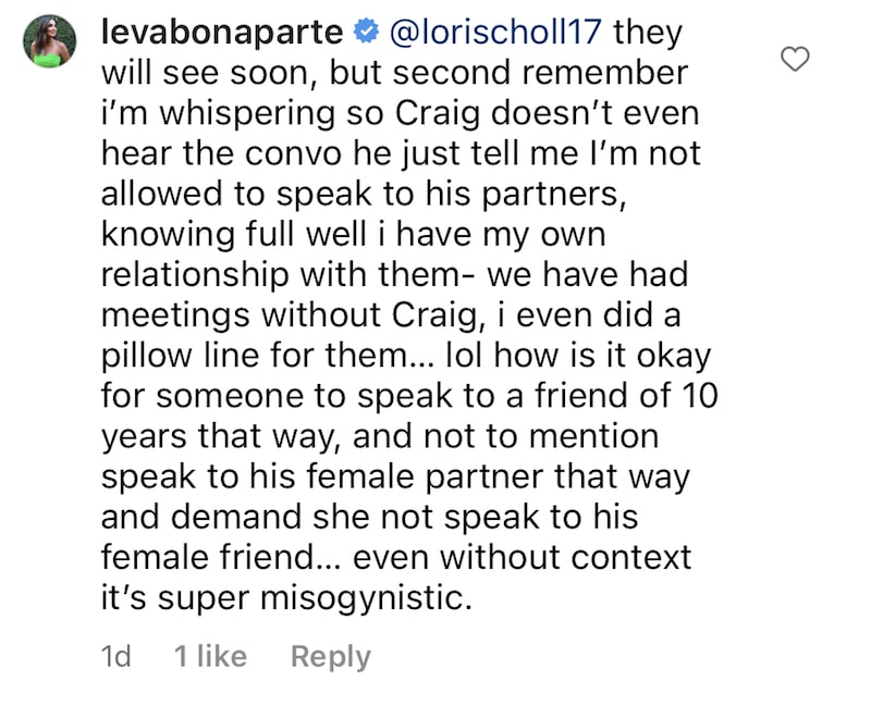 Southern Charm Leva Bonaparte Accuses Craig of Being Super Misogynistic