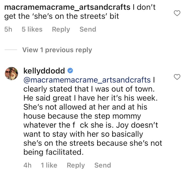 RHOC Kelly Dodd Explains Saying Daughter Jolie is on the Streets