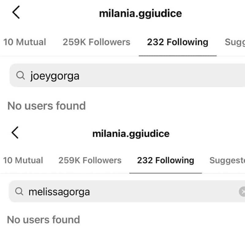 RHONJ Milania Giudice Unfollows Joe and Melissa Gorga on Instagram