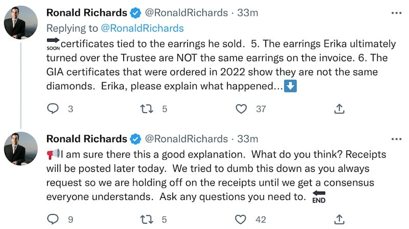 Ronald Richards Details Erika Jayne Earring Mix-Up Before Auction