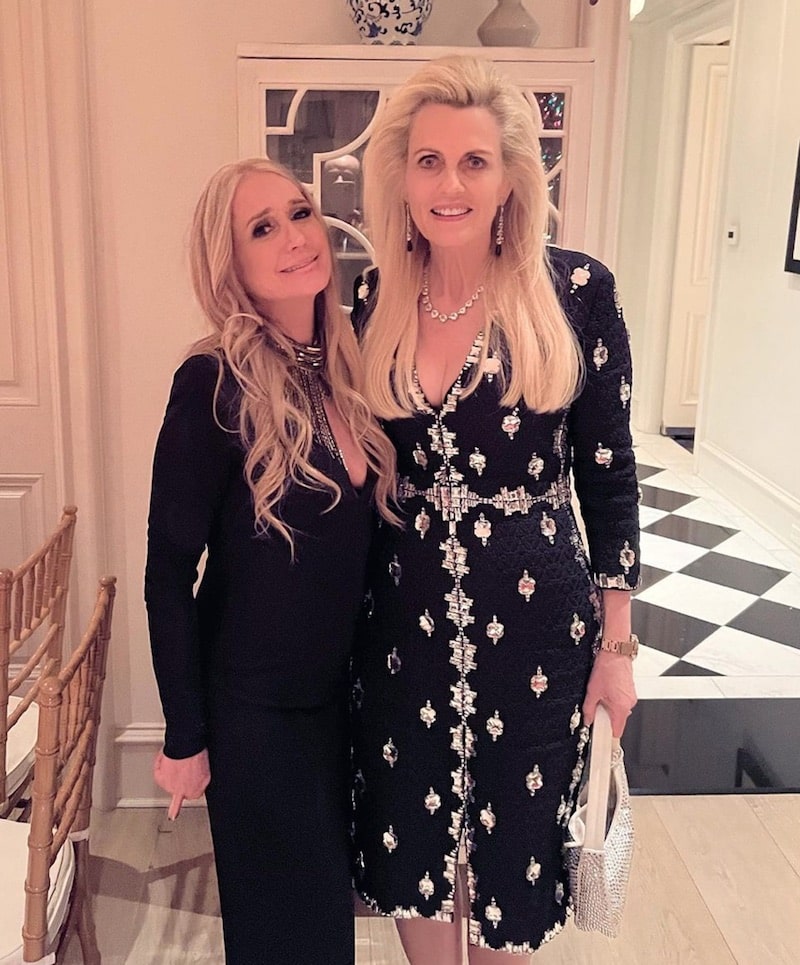 RHOBH Kim Richards at Kathy Hilton Christmas Party With Guest