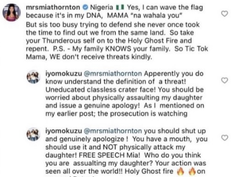 RHOP Mia Thornton Clams Back at Threats From Wendy Osefo Mom