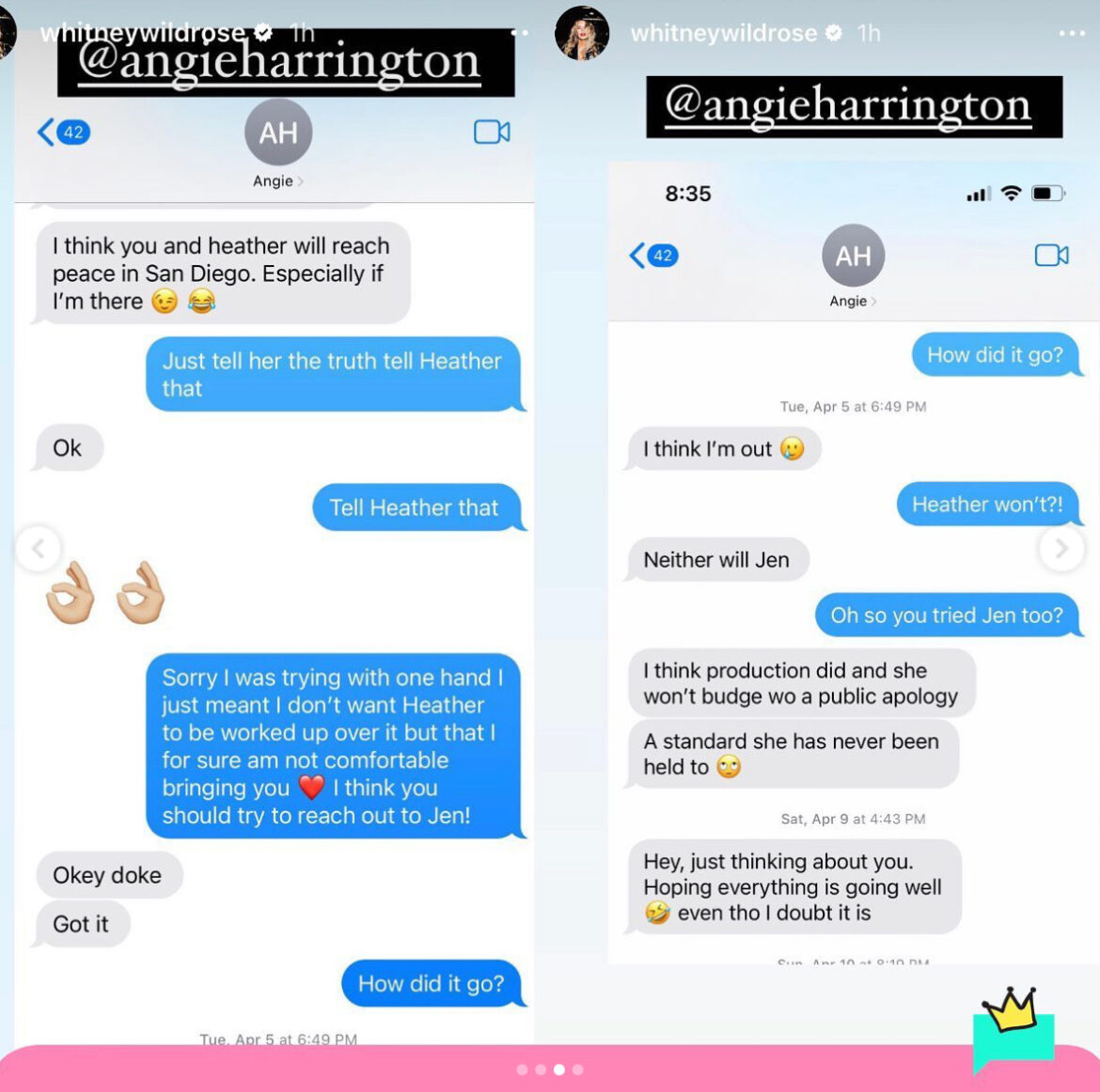 RHOSLC's Whitney Rose Leaks Texts From Angie Harrington