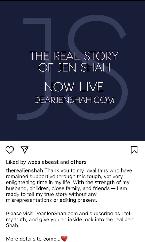 RHOSLC Jen Shah to Speak Her Truth on New Dear Jen Shah Website