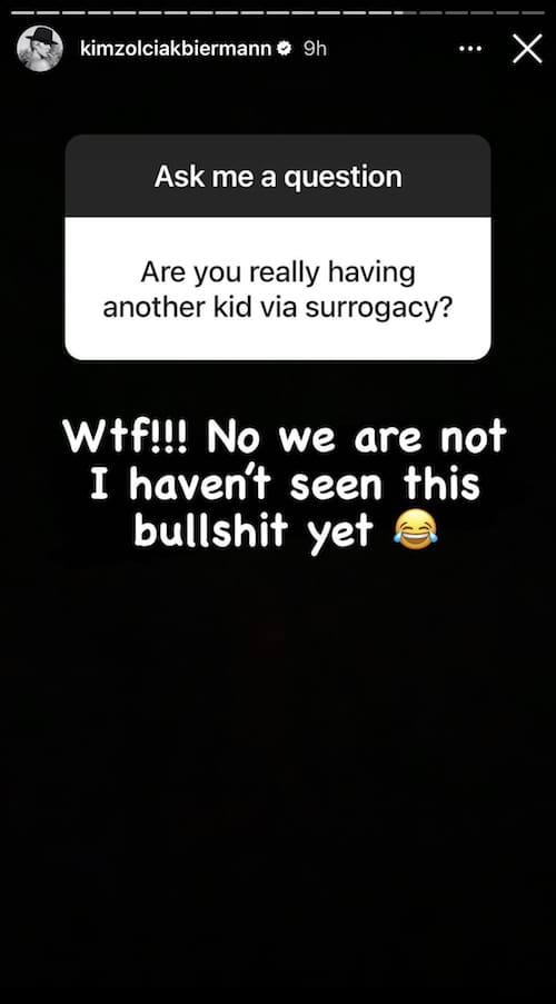 RHOA Kim Zolciak Denies She's Having Another Kid via Surrogate