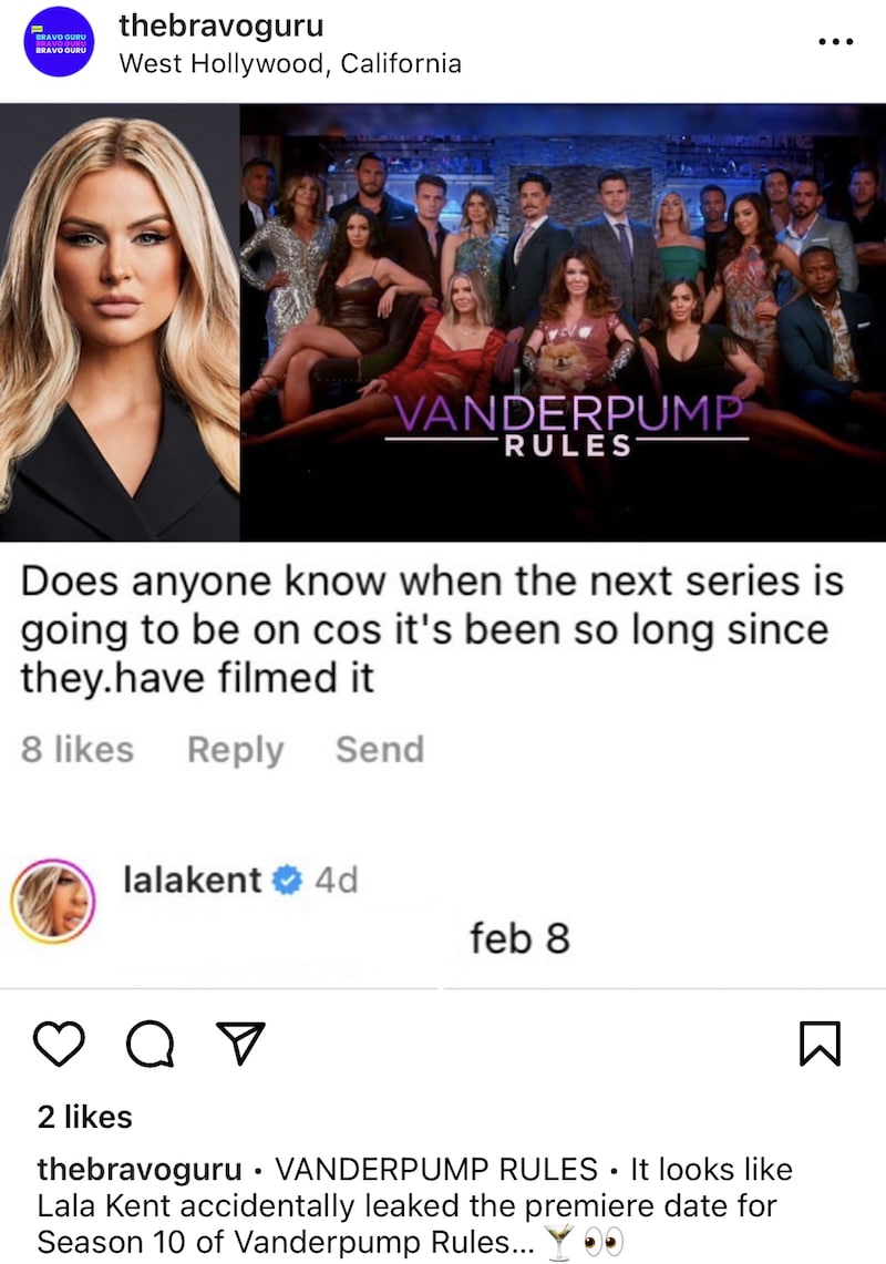 Lala Kent Leaks Vanderpump Rules Season 10 Premiere Date