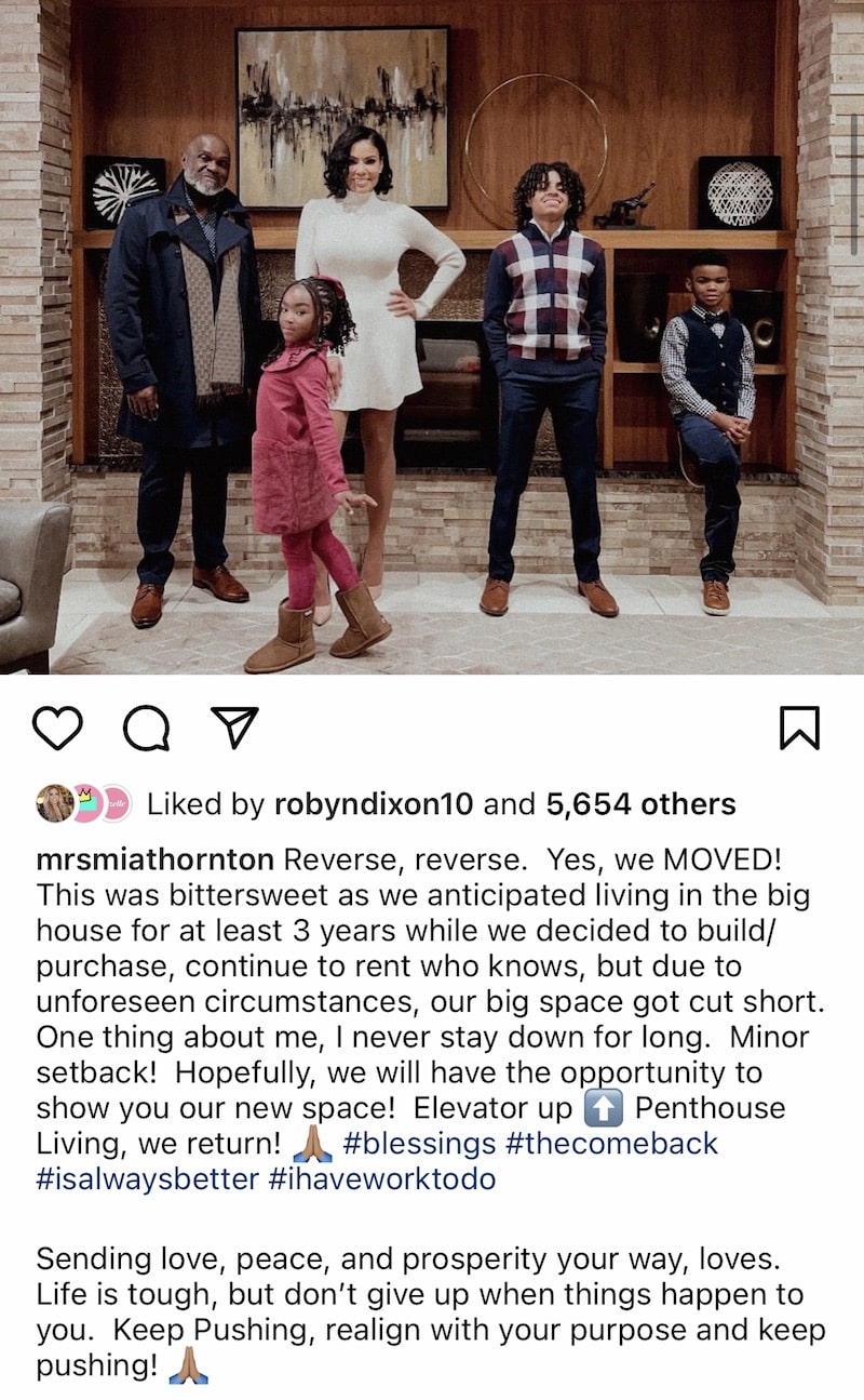 RHOP Mia Thornton Confirms She's Moved From Mansion Due to Unforseen Circumstances