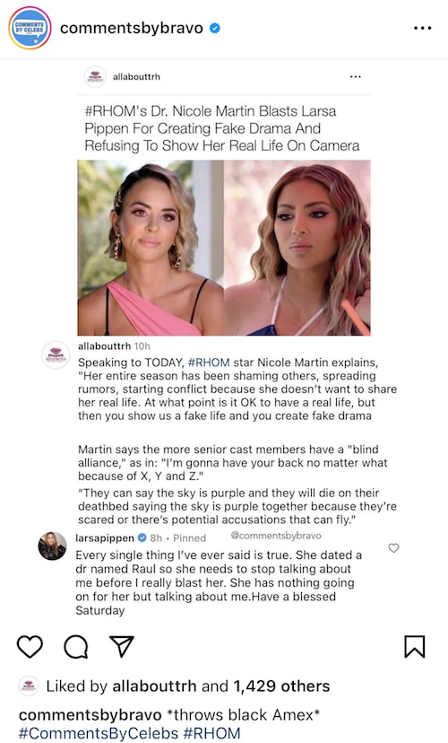 RHOM Larsa Pippen Doubles Down of Claims of Nicole Sleeping With Doctors at Hospital