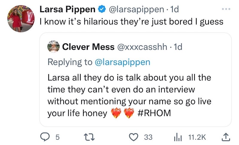 Larsa Pippen Shades RHOM Cast as Bored
