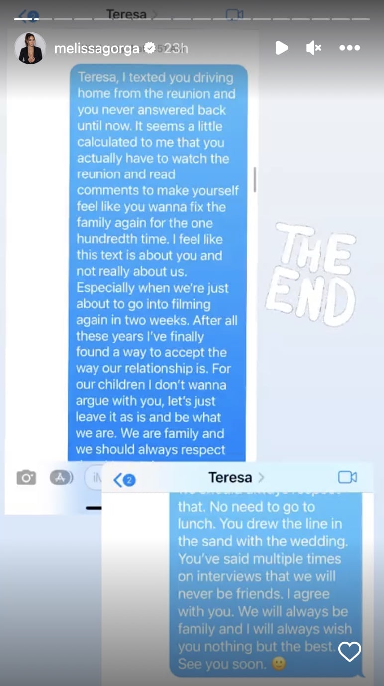 RHONJ's Melissa Gorga Reacts to Leaked Messages With Teresa