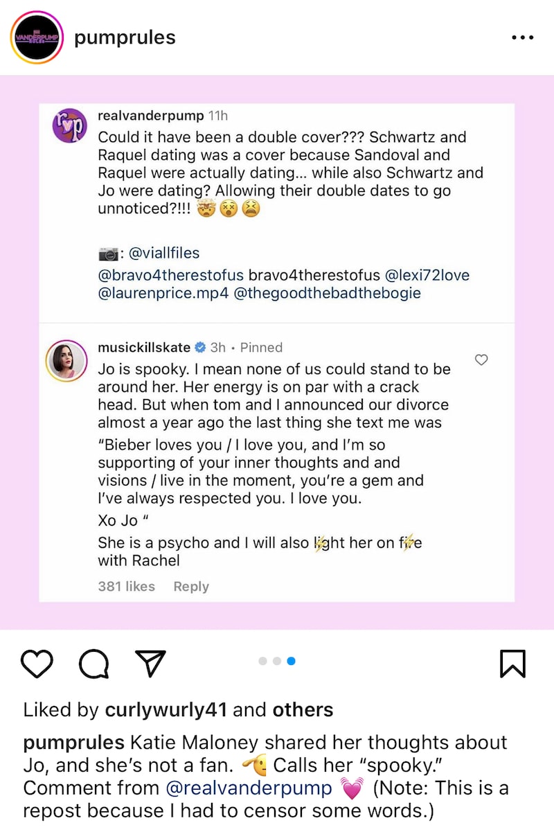 Vanderpump Rules Katie Maloney Slams Jo's Crack Head Energy