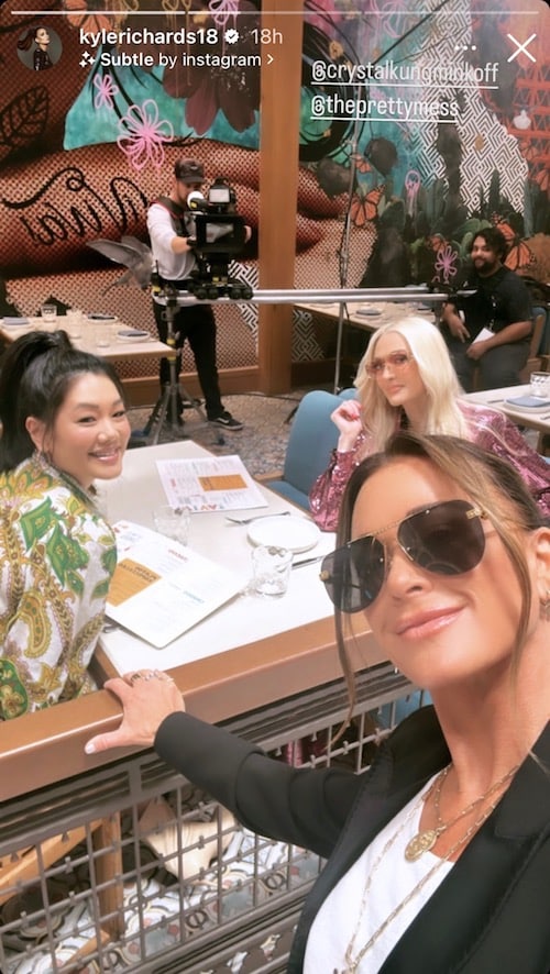 Kyle Richards Takes Selfied During RHOBH Filming With Crytal and Erika