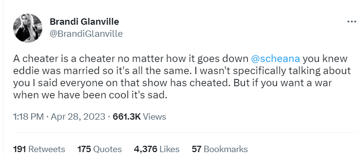 Brandi Glanville feuds with Scheana Shay on Twitter