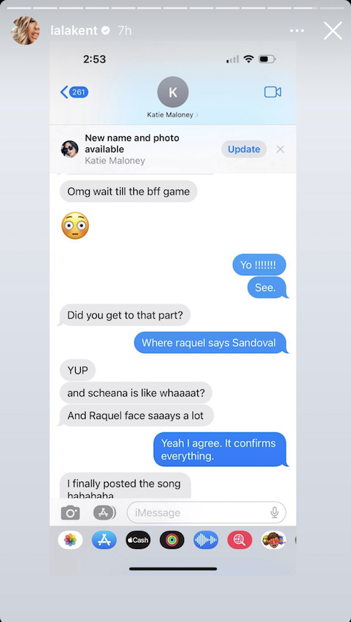 Vanderpump Rules Lala Kent Reacts to Raquel Saying Sandoval is the Hotter Tom on WWHL