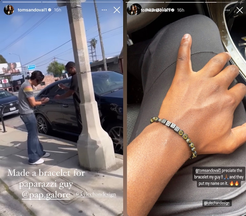 Vanderpump Rules Tom Sandoval Makes Personalized Bracelet for Paparazzi