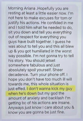 Tom Schwartz Text Message to Ariana Madix is Leaked