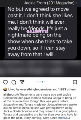 RHONJ Jackie Goldschneider's Alleged Texts About Teresa Leak