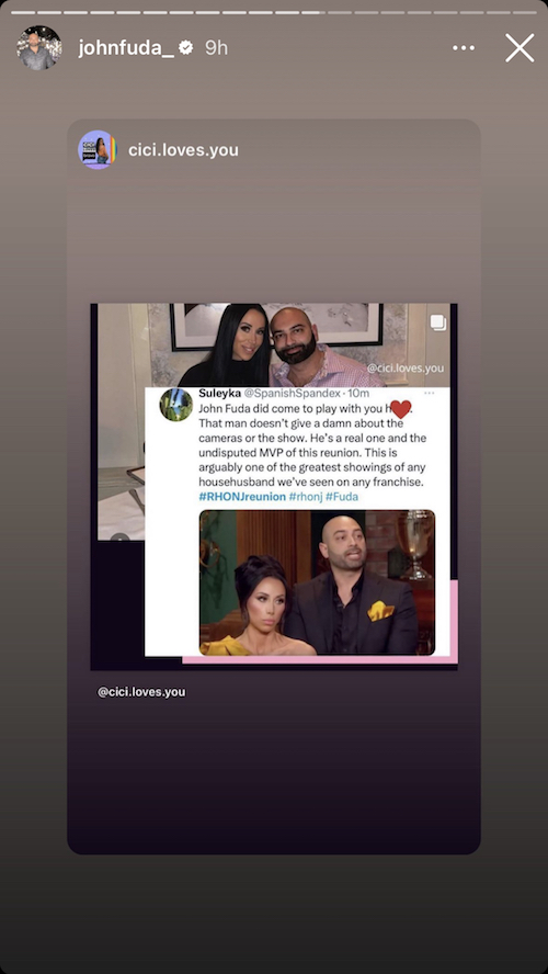 John Fuda Re-Shares Message Applauding His RHONJ Reunion Performance