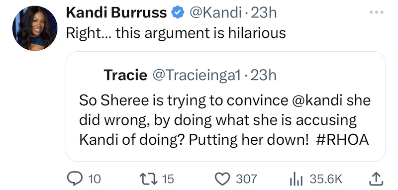 RHOA Kandi Burruss Shades Sheree Whitfield's Hypocrisy