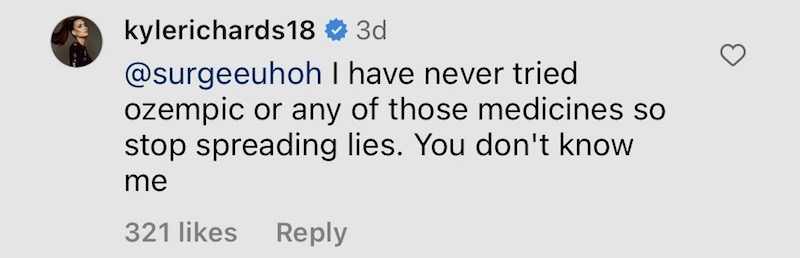 RHOBH Kyle Richards Denies Using Ozempic on Instagram
