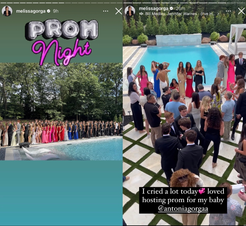 RHONJ Melissa Gorga Shows Off New Pool While Hosting Antonia's Prom