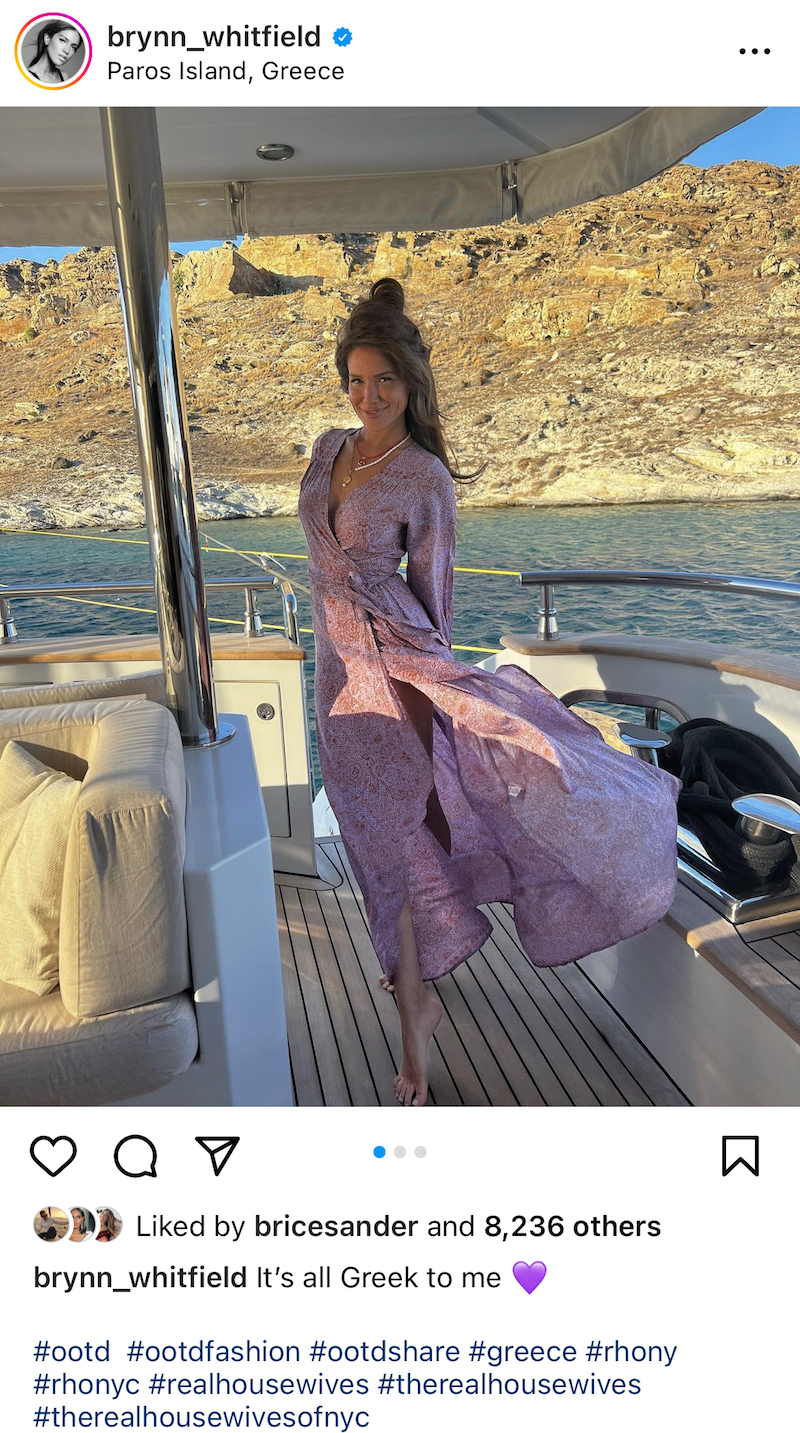 RHONY Brynn Whitfield Confirms She's in Greece Amid Shep Rose Rumors