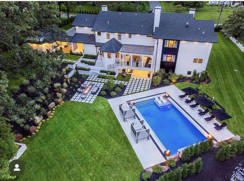 rhonj melissa gorga backyard pool and patio overhead