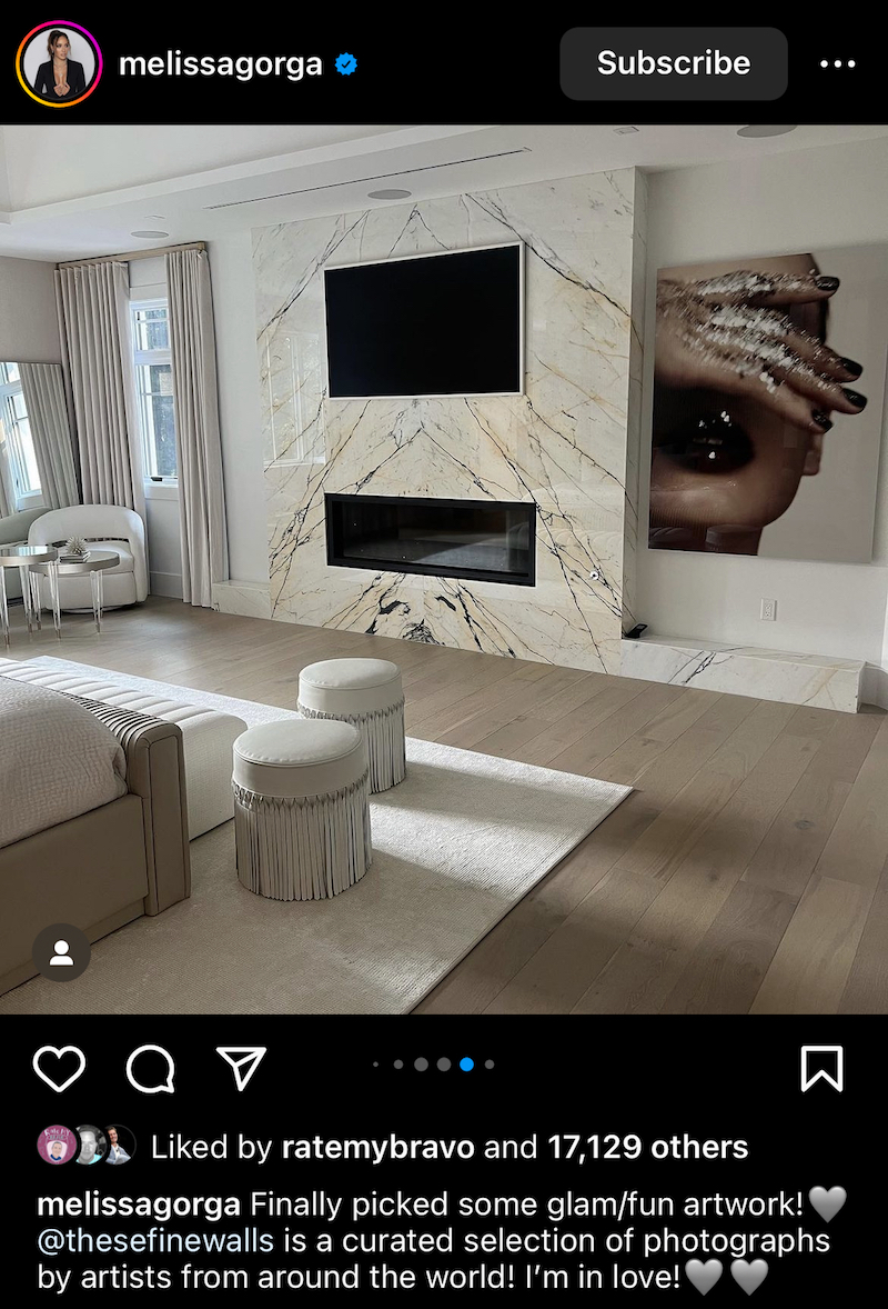 RHONJ Melissa Gorga Shows Off Art Work in Bedroom