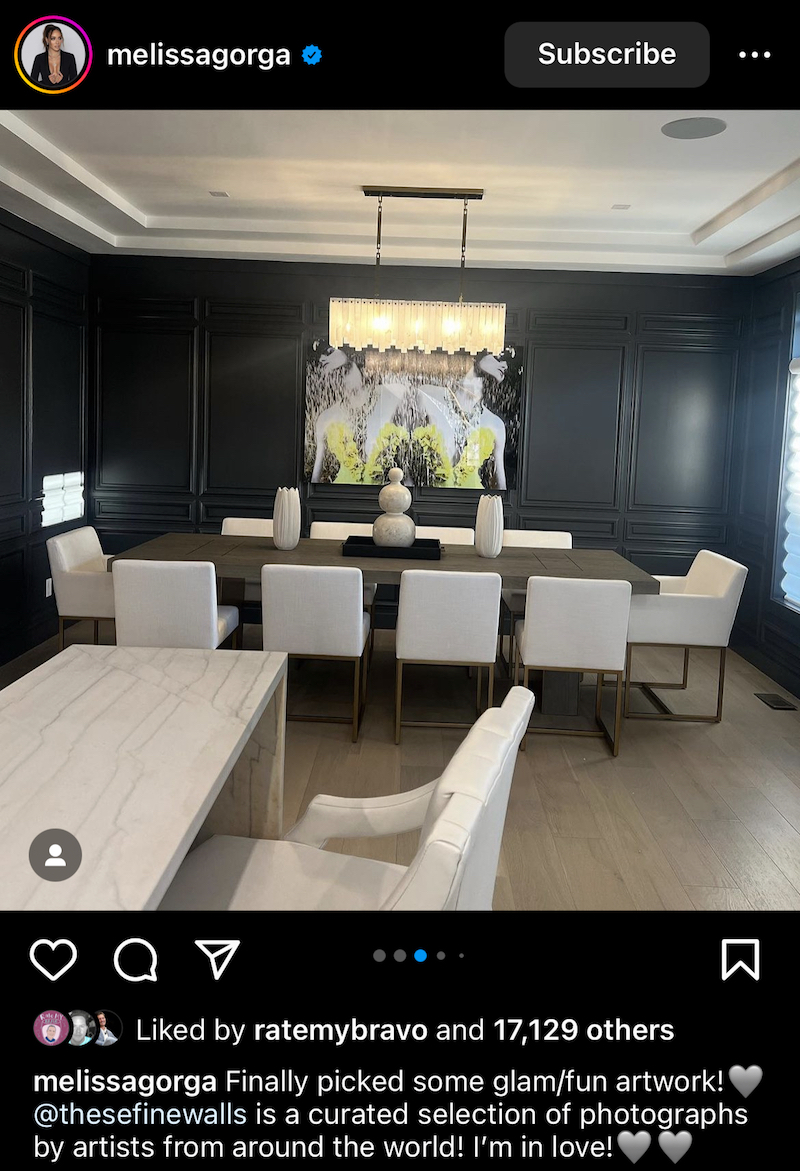 RHONJ Melissa Gorga Shows Off Artwork in Dining Room