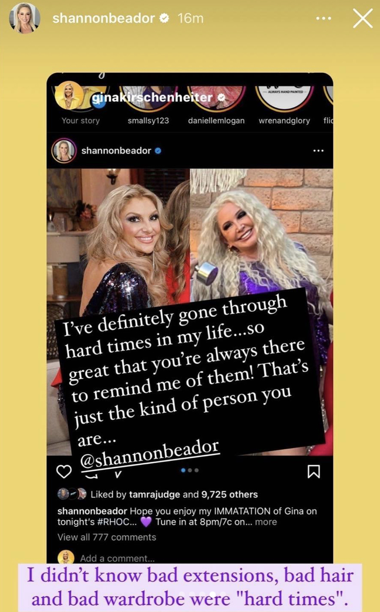 RHOC Gina Kirschenheiter and Shannon Reignite Feud on IG