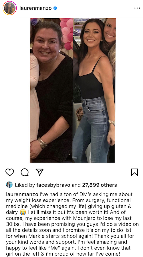 RHONJ Lauren Manzo Shares Weight Loss Before and After Pics