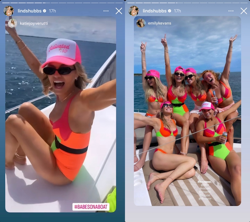 Summer House Lindsay Hubbard With Friends on Boat Amid Bahamas Bachelorette party