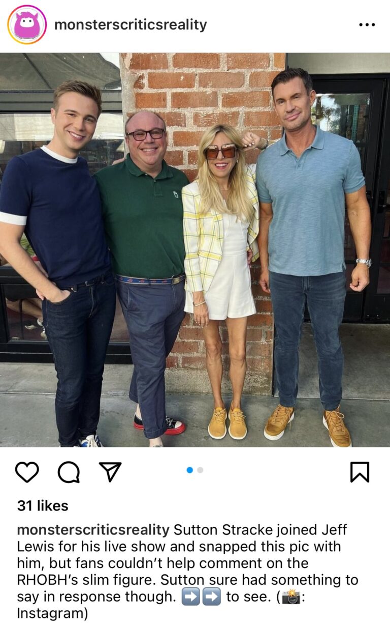 PIC 'RHOBH' Sutton Stracke Sparks Concern Over Weight Loss