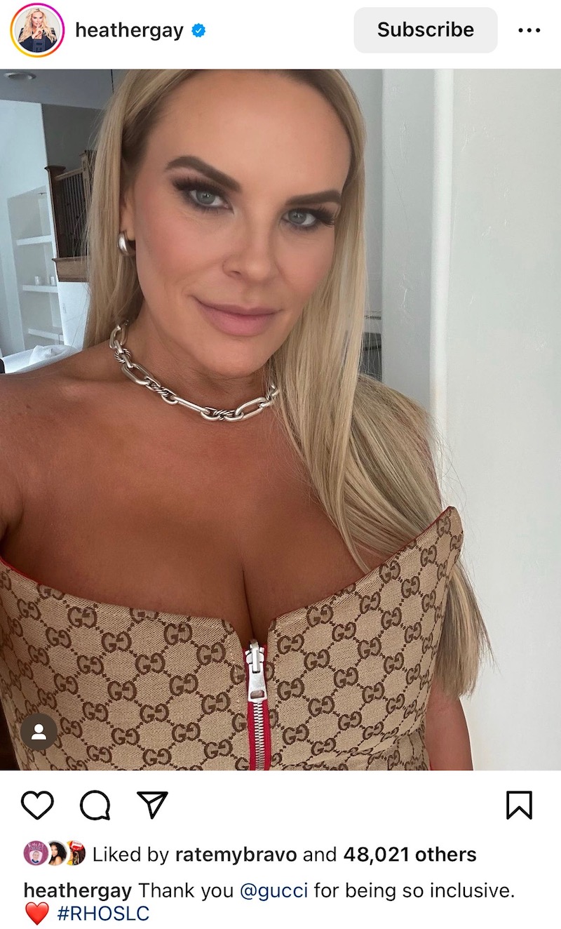 RHOSLC Heather Gay Thanks Gucci for Being Inclusive After Mary Cosby Fat Shaming